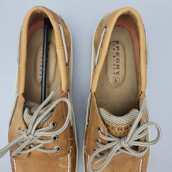 Sperry Top-Sider Billfish 3-Eye Dark Tan Boat Shoe Men's size 12 M - Picture 8 of 14